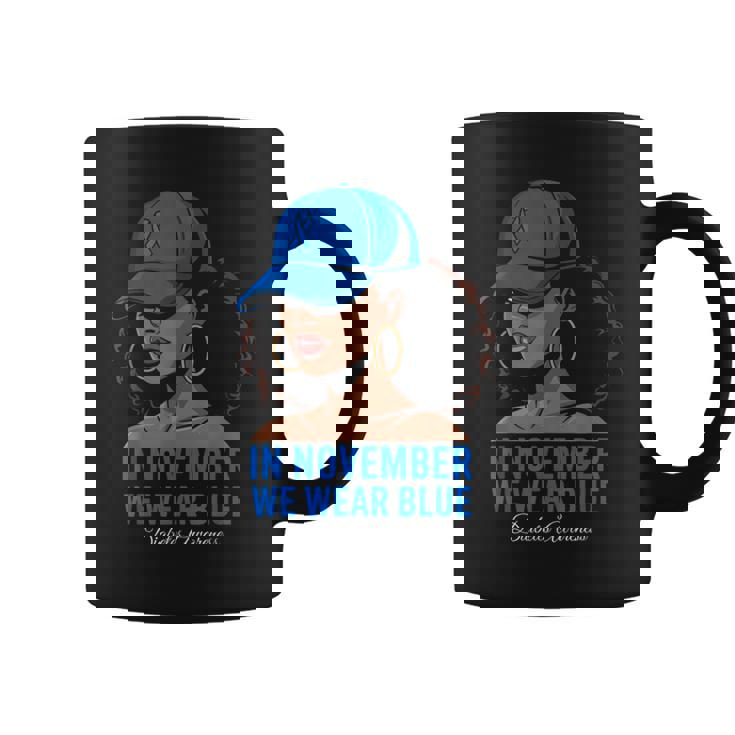 In November We Wear Blue Black Diabetes Awareness Coffee Mug