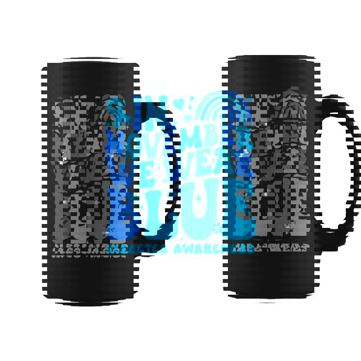 In November We Wear Ribbon Blue Diabetes Awareness Women Coffee Mug