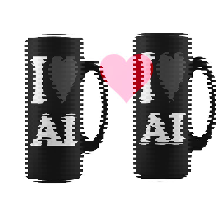 Red Heart I Love Ai コーヒーマグ
