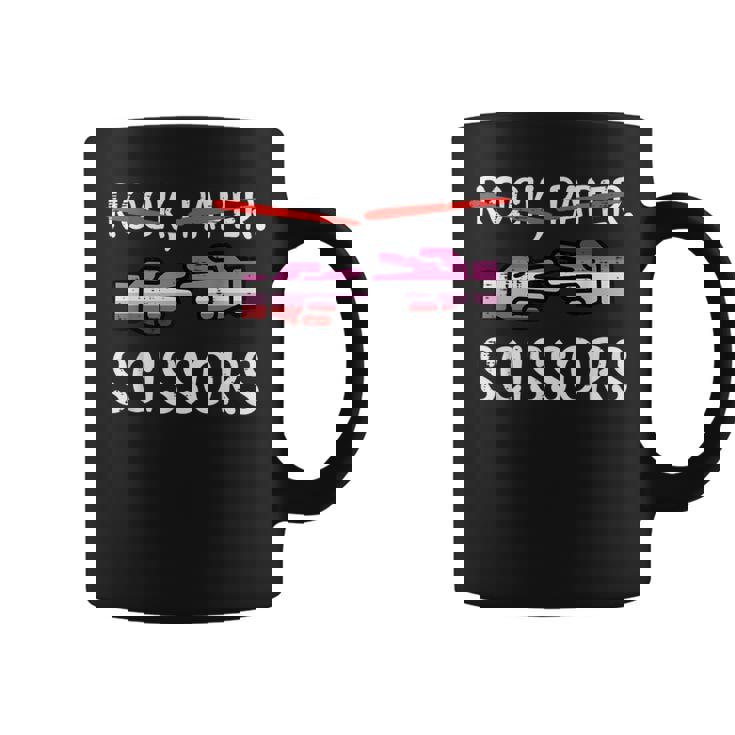 Rock Paper Tijeras Lesbianas Orgullo Bandera Lgbtq Es Taza de café