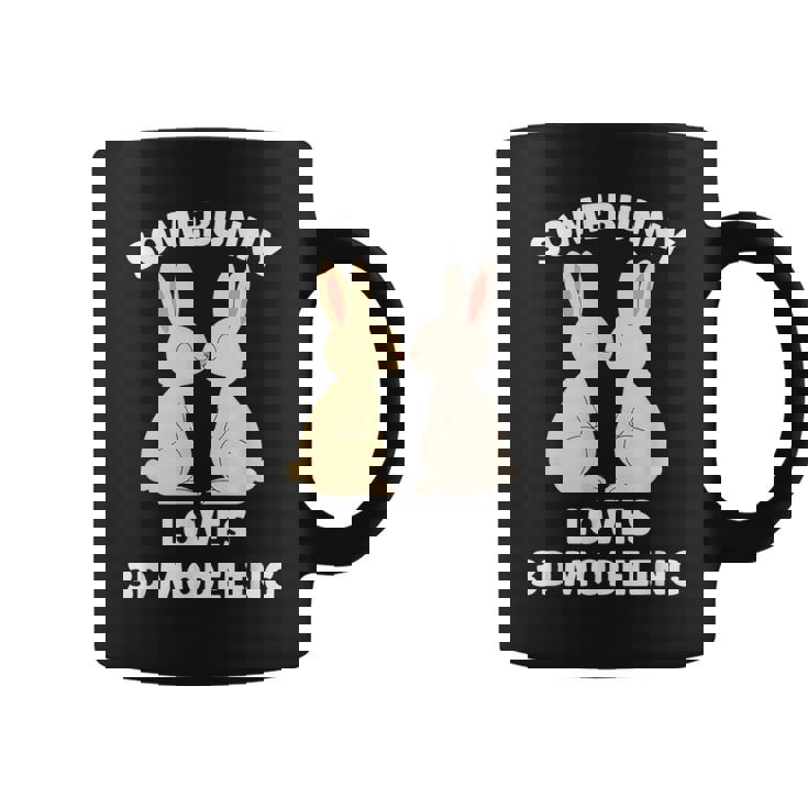 Somebunny Loves 3D Modeling Cute Easter Bunny Enthusiast Coffee Mug