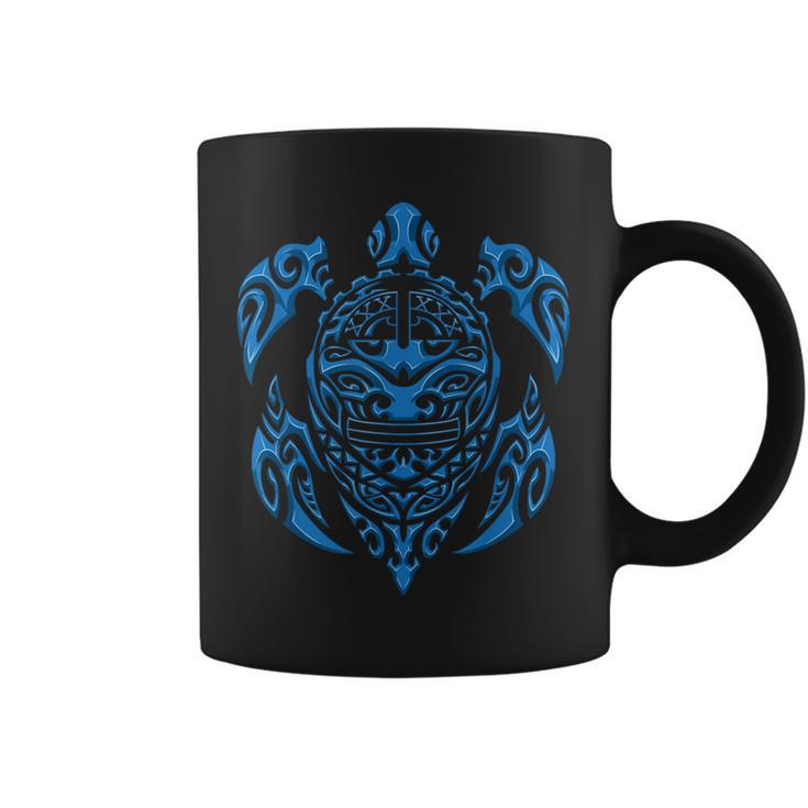 Tortue Maori Bleue Tatouage Tribal Pour Les Plongeurs Tasse