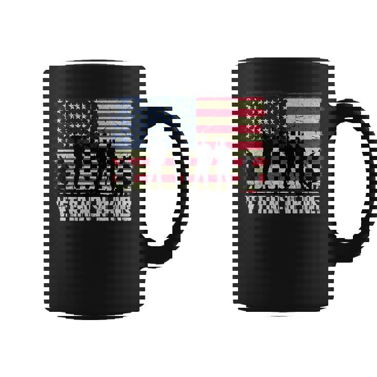 Veterans No Kings Vintage America Flag Veterans Coffee Mug