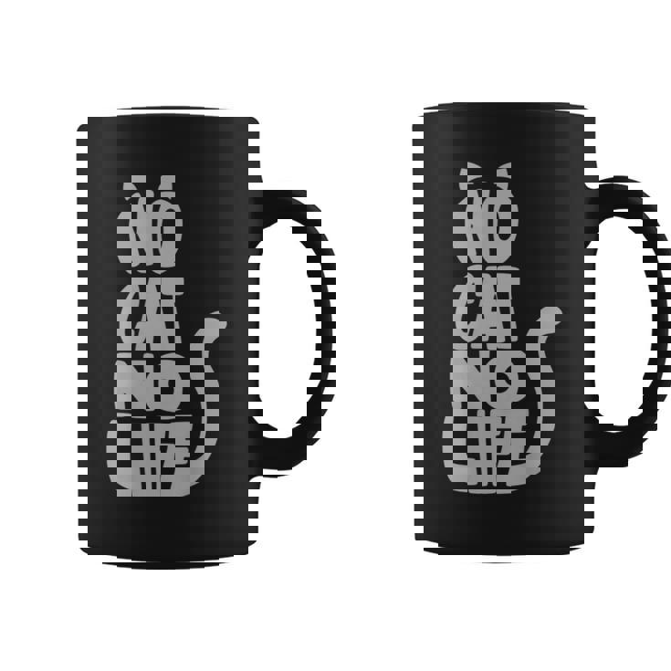 「No Cat No Life」 猫 シルエット コーヒーマグ