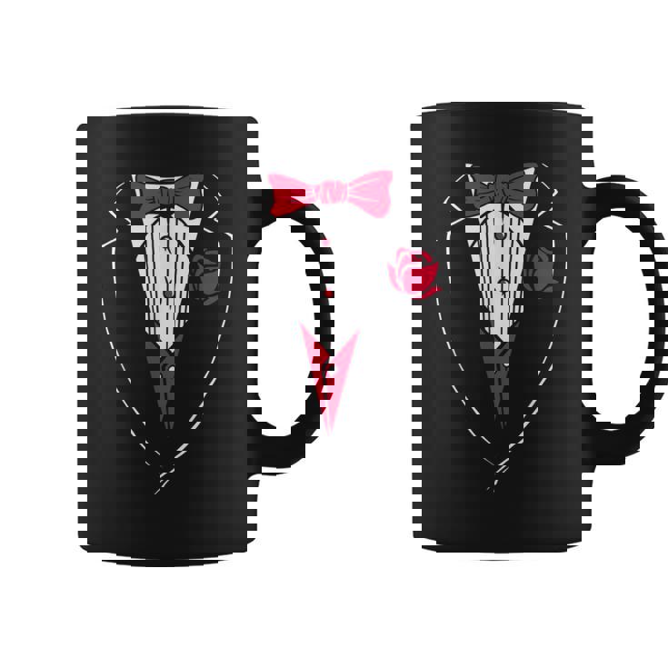 かわいいレッドパピヨンとローズのタキシード。 コーヒーマグ