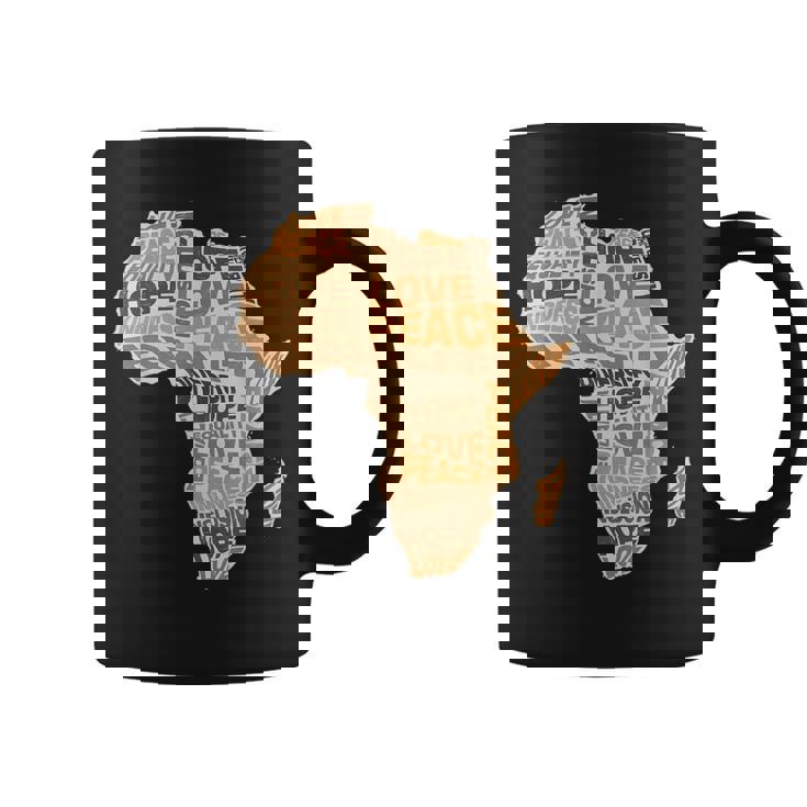 アフリカの平等パターン メラニン 肌色 アフリカ地図 コーヒーマグ