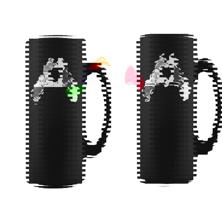 インド日本国旗 インド日本ハート コーヒーマグ