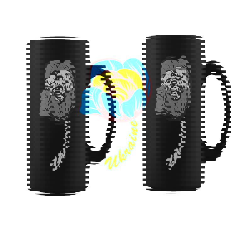 ウクライナ バラの花 旗 フリー ウクライナ応援 ウクライナ コーヒーマグ