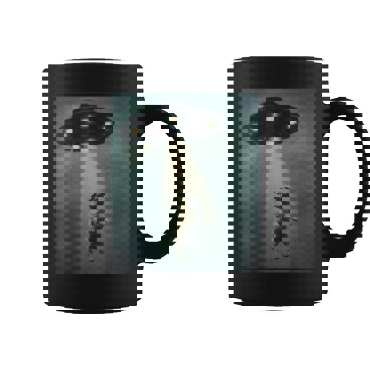 エイリアン誘拐パグ Ufo 面白い宇宙犬デザイン コーヒーマグ