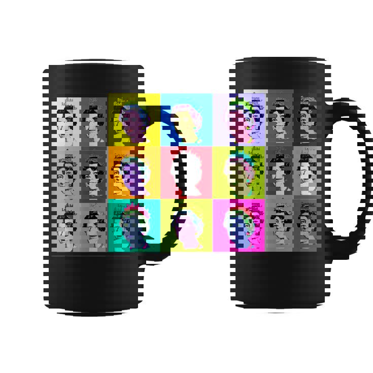 エリザベス 9 正方形タイル ポップアート イギリスの女王 コーヒーマグ