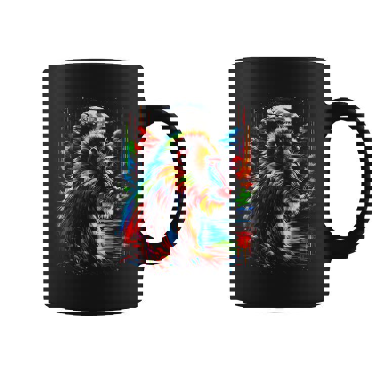 カラフル マンドリル 猿 精霊 動物 かっこいい イラスト アート コーヒーマグ