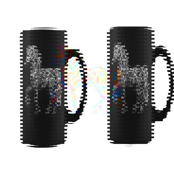 カラフルな抽象的な馬 コーヒーマグ