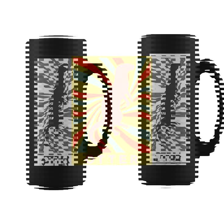 カワウソ 動物 レトロ ヴィンテージ カワウソ コーヒーマグ