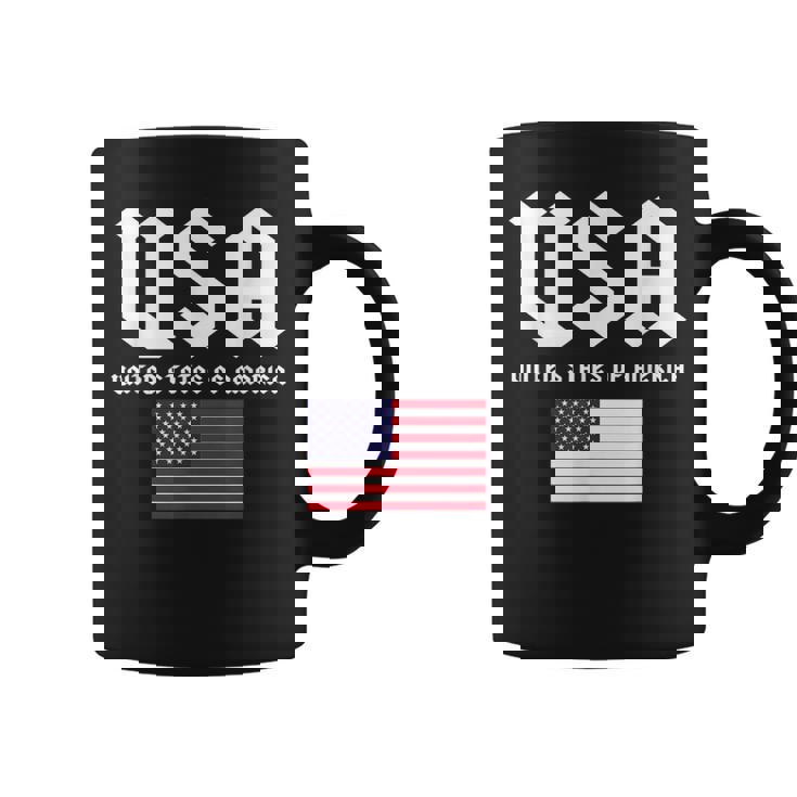 クールなアメリカ国旗グレートーンのイラストグラフィックデザイン。 コーヒーマグ