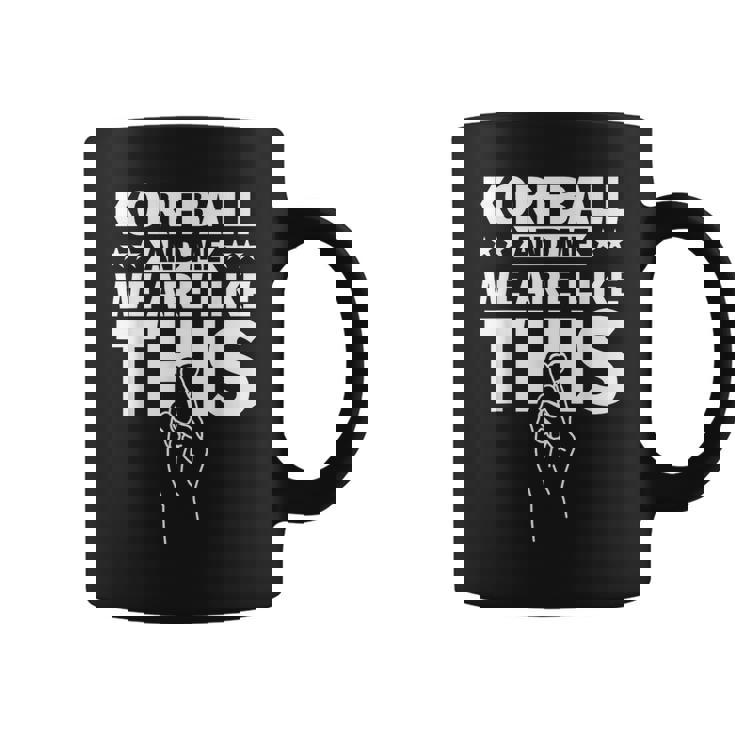 コーフボールと私、こんな感じです コーヒーマグ