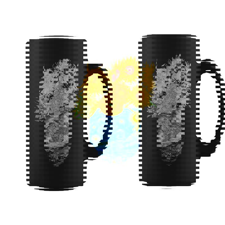 ゴッホ ひまわり&星月夜ポケット 美的アート コーヒーマグ