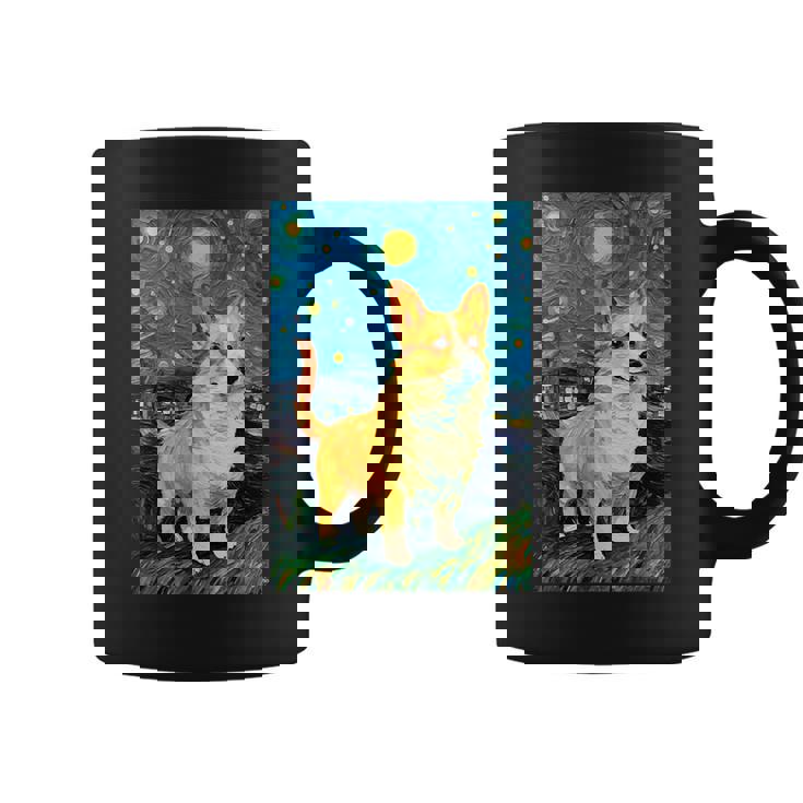 ゴッホ動物アート 動物愛好家のためのかわいいコーギー犬 コーヒーマグ