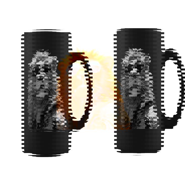 サングラスをかけたライオン 動物大好きライオン かわいいライオン コーヒーマグ