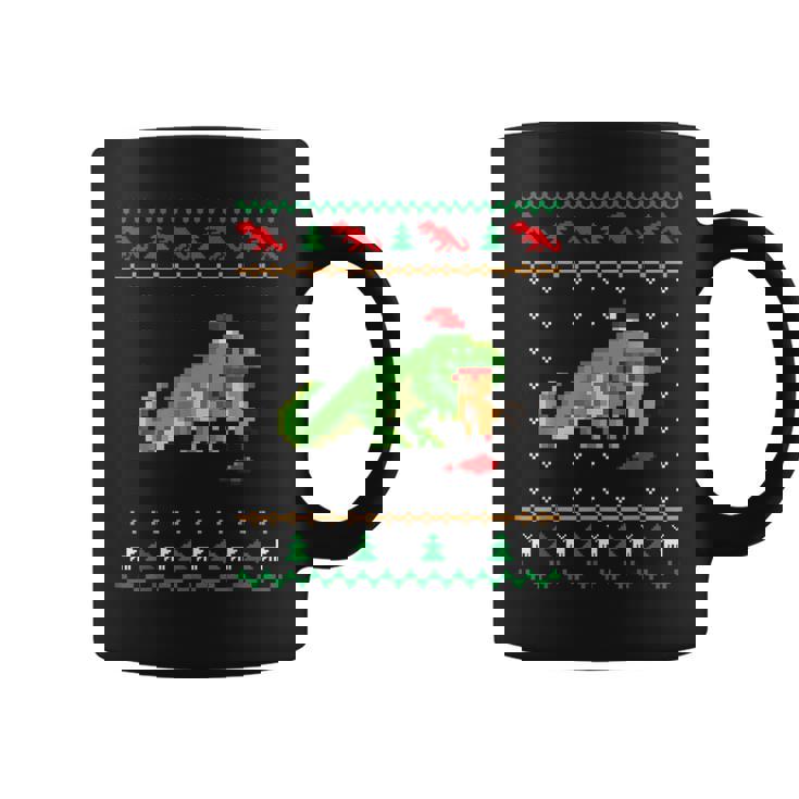 サンタ T-Rex 食べるトナカイ恐竜 アグリークリスマスセーター コーヒーマグ