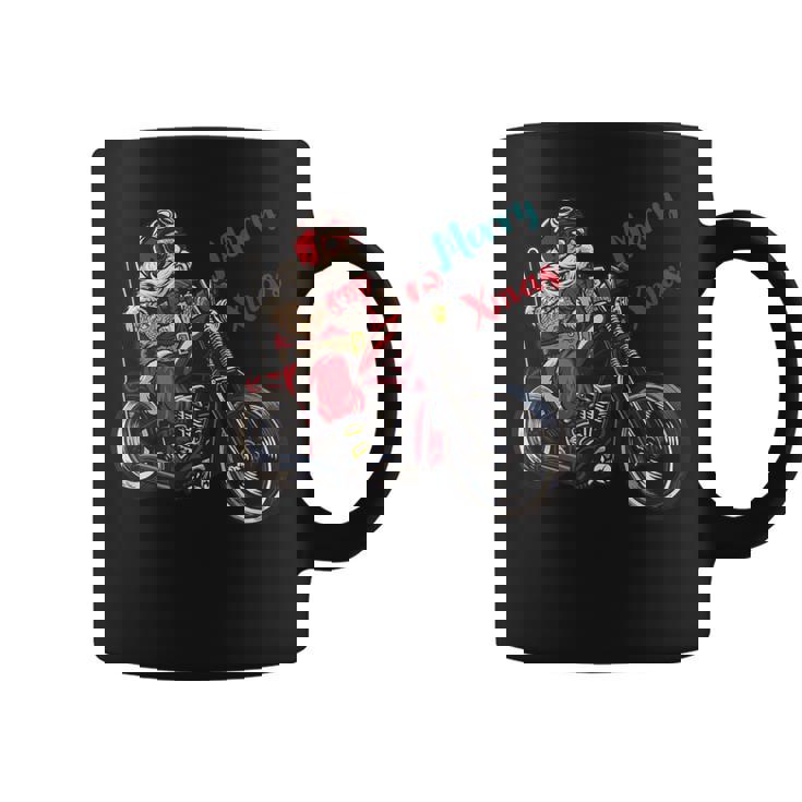 サンタクロース 面白い バイク イラスト メリー クリスマス パロディ イラスト コーヒーマグ