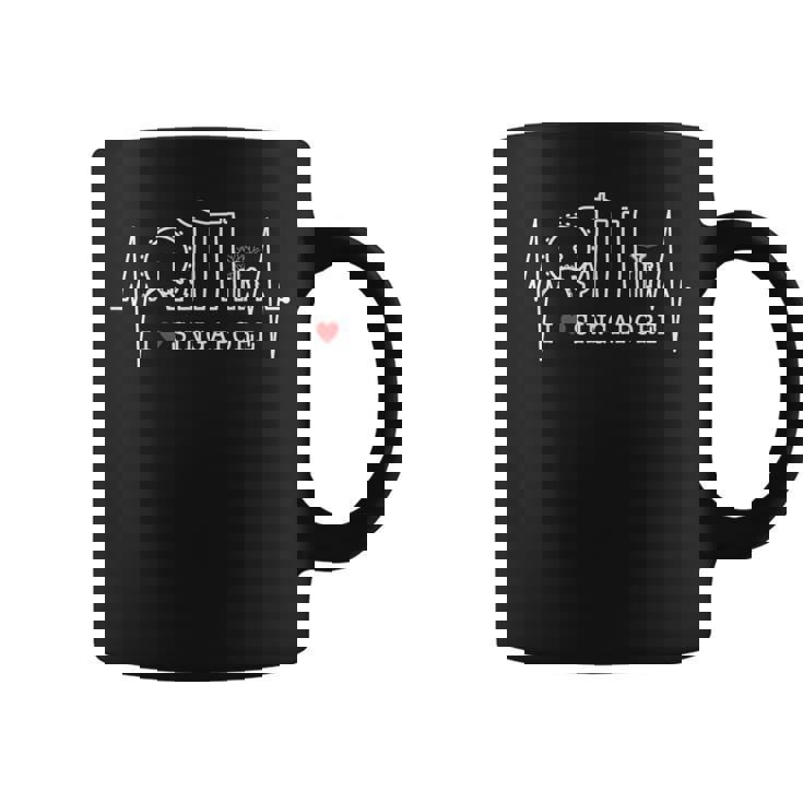 シンガポールのスカイラインハートビートアジアシンガプーラ I Loveingapore コーヒーマグ