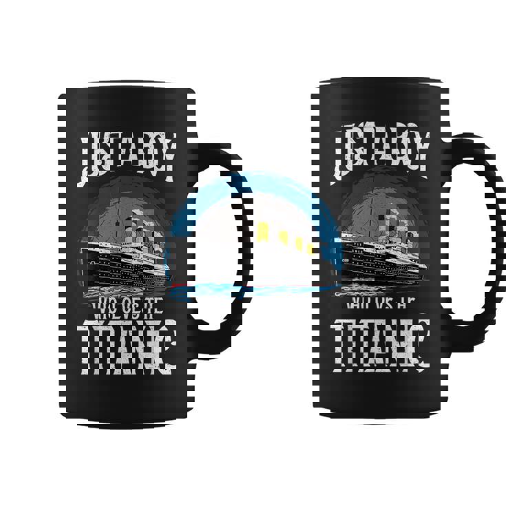 タイタニック号を愛する少年 ヴィンテージ船 タイタニック愛好家 コーヒーマグ