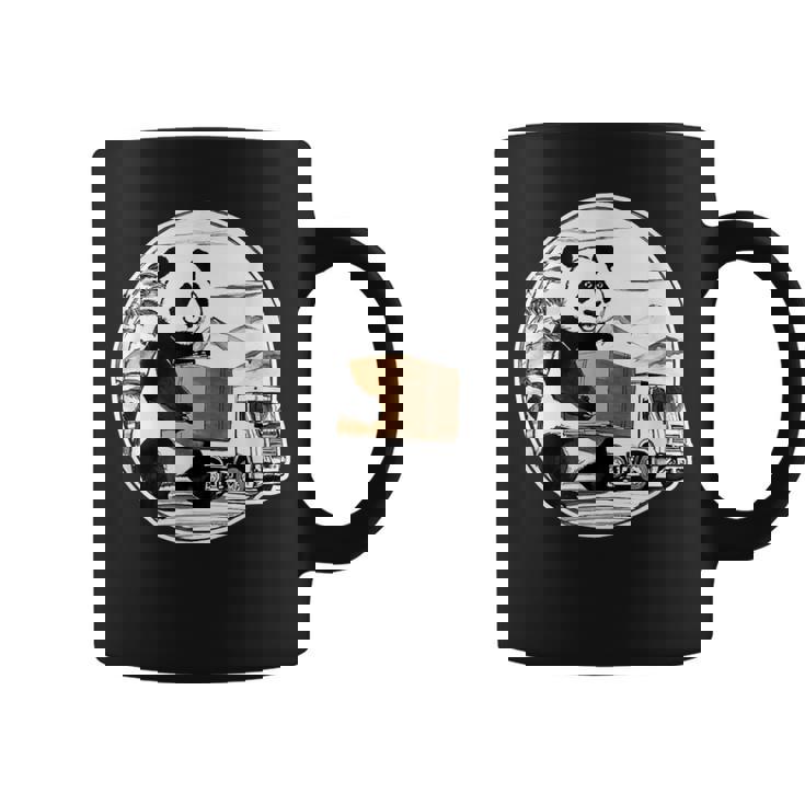 トラック運転手 パンダ 運送業 水墨画 和風 おもしろ 動物 コーヒーマグ