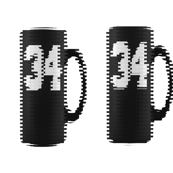 ナンバー34 スポーツジャージプレーヤー 34 ファン フロントプリント ヴァーシティ コーヒーマグ