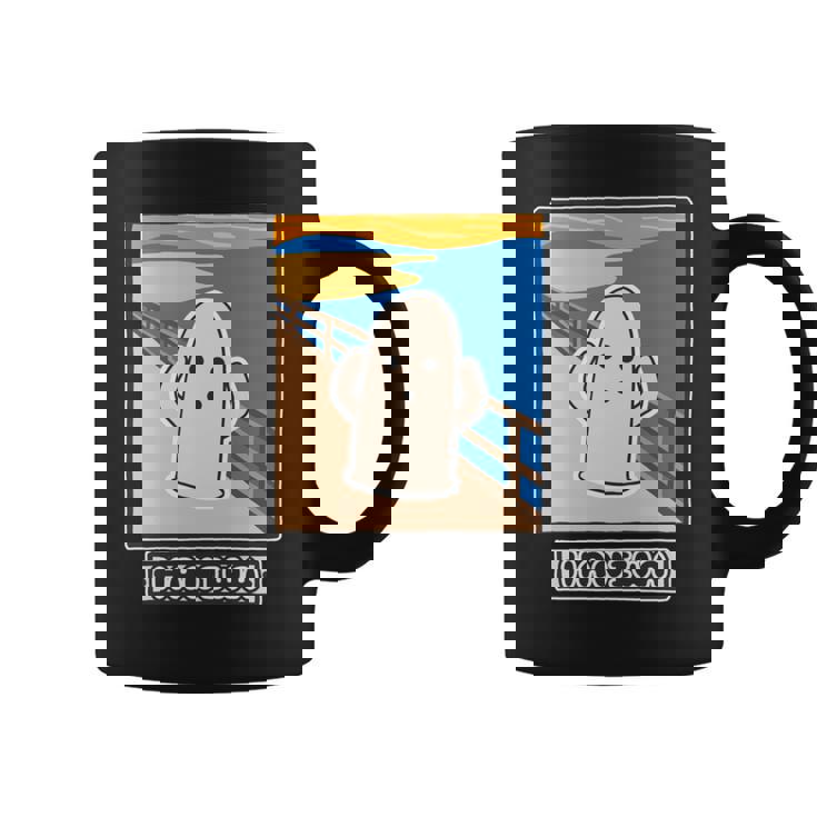 ハニワくん の ムンクの叫び 埴輪【ゆるフレンズ】名画 パロディ 歴史土器 キャラクター かわいい イラスト 面白い 長袖tシャツ コーヒーマグ