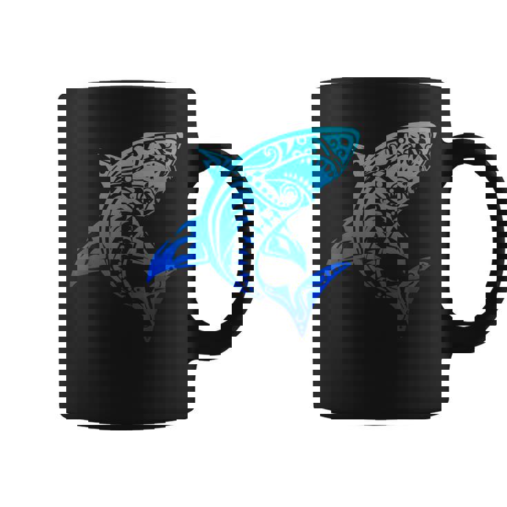 ハワイアン トライバル シャーク ポリネシアン タトゥースタイル バケーション コーヒーマグ