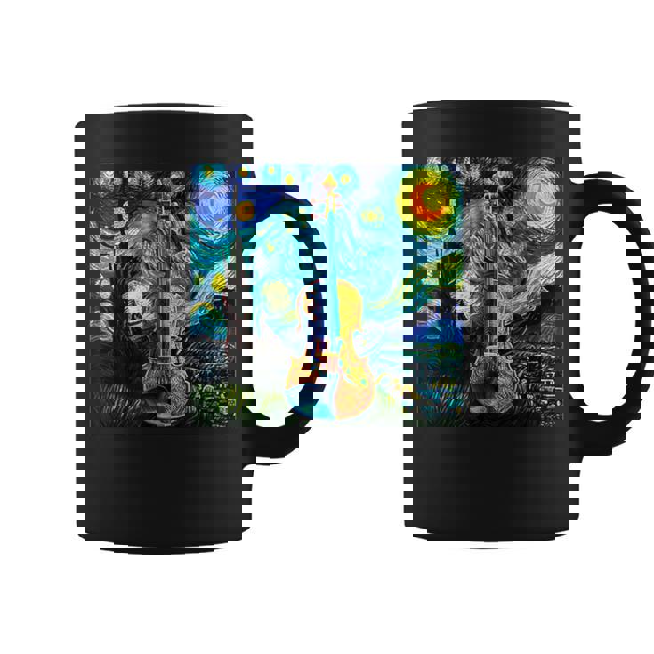 バイオリン 楽器 面白いtシャツ ゴッホ 星月夜 かわいい メンズ 子供 おもしろ 服 グッズ ネタ 音楽 コーヒーマグ