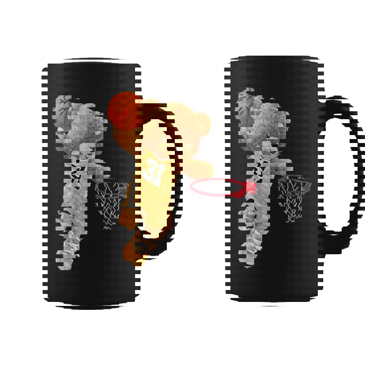 バスケットボール かわいい テディベア コーヒーマグ