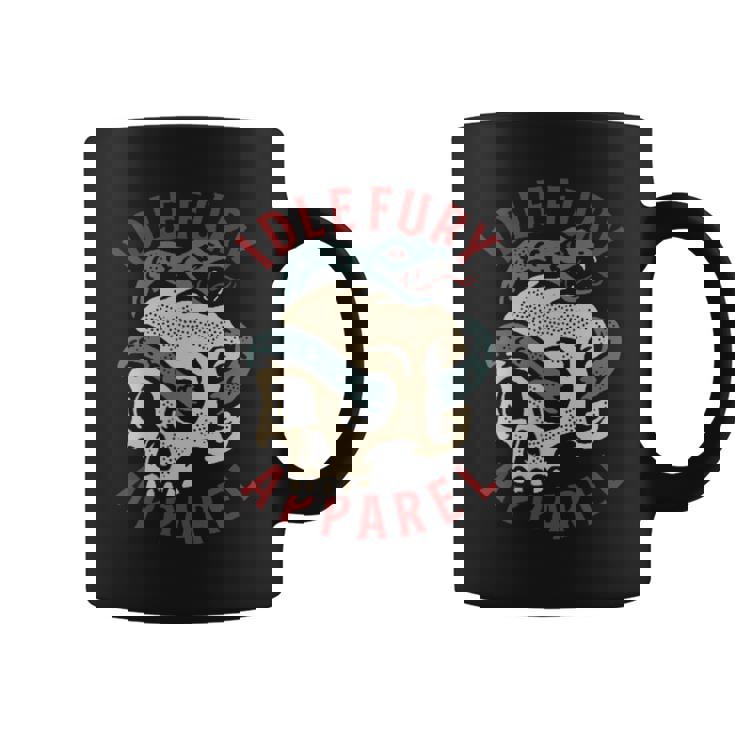 バック プリントを見る Idle Furykull &Nake ビンテージ クラシック スカル ヘビ タトゥー コーヒーマグ