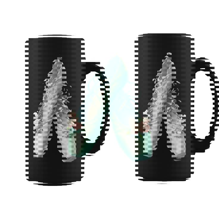 バレリーナガール ミントグリーン ダンス バレエ水彩画 コーヒーマグ