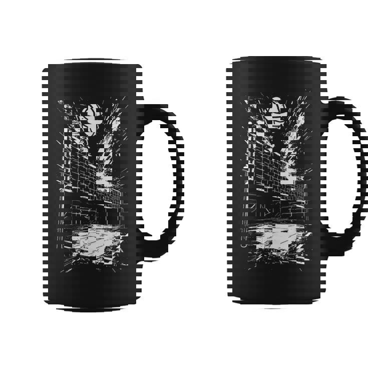 バレーボールのボールを描くバレーボーラー コーヒーマグ