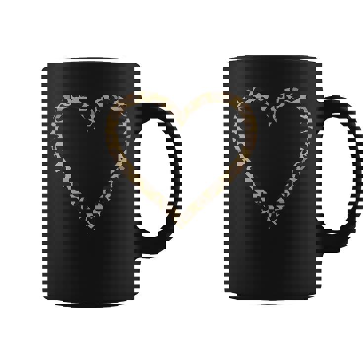 ヒョウ柄のハート コーヒーマグ