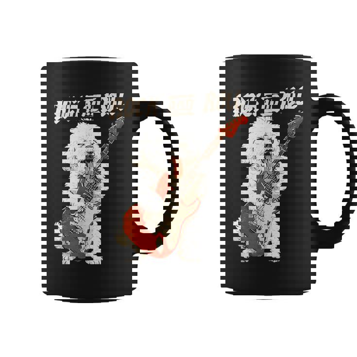 ビション・フリーゼ ギターを弾く ロックンロール 犬好き コーヒーマグ