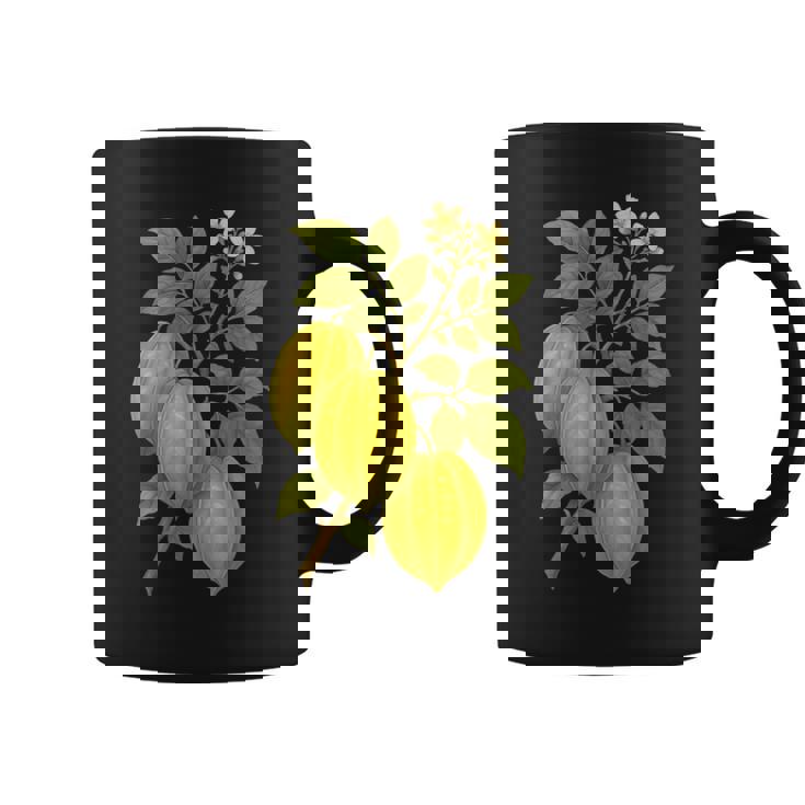 ビンテージ ボタニカル スターフルーツ 自然 アートプリント コーヒーマグ