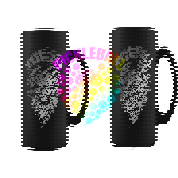 ピックルボール ハート カラフル ラブ ピックルボール コーヒーマグ