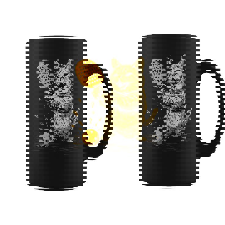 ピックルボール選手 ピックルボールの猫 長袖tシャツ コーヒーマグ