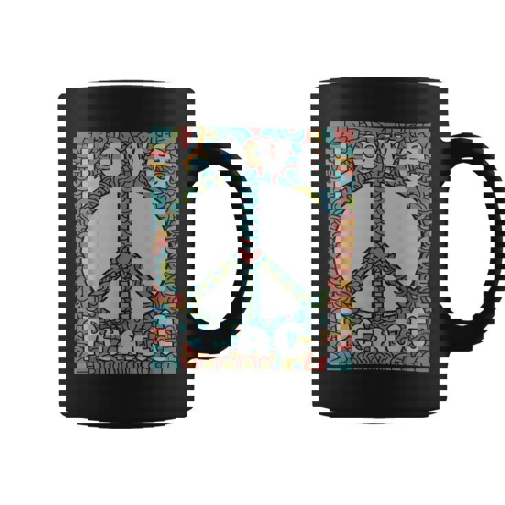 ピースサイン Love 60年代 70年代 タイダイ ヒッピー コスチュームシャツ コーヒーマグ