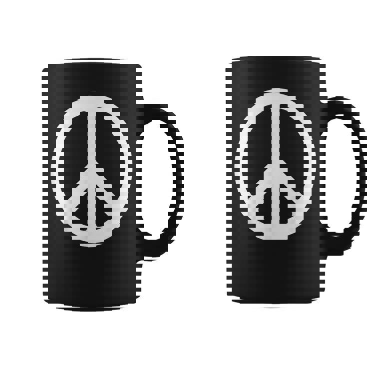 ホワイト ピースサイン コーヒーマグ