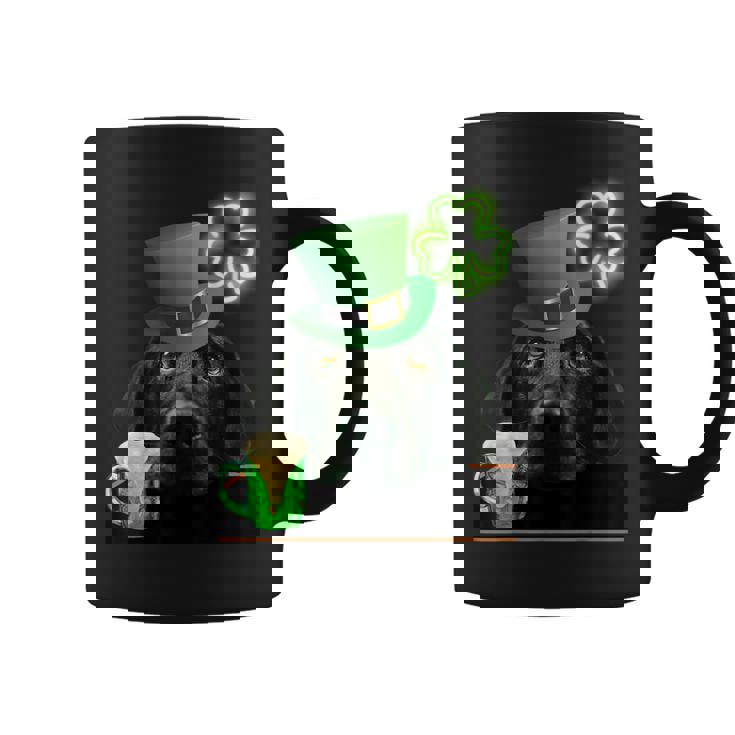 ブラックラボシャツ シャムロック アイリッシュドッグ 絵 聖パトリックス コーヒーマグ