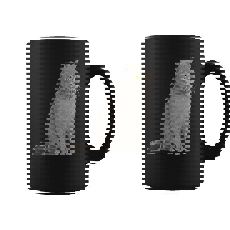 ブリティッシュショートヘアの猫 長袖tシャツ コーヒーマグ