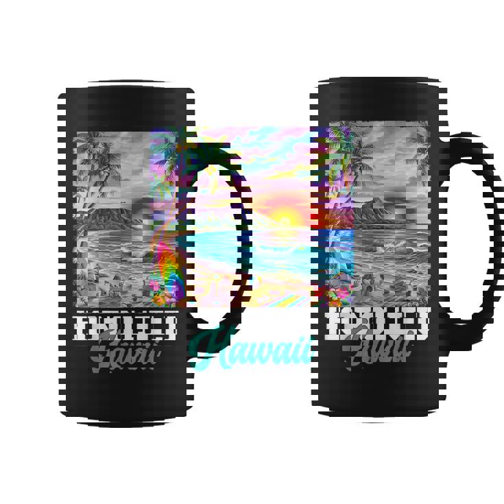 ホノルル ハワイ ハワイアン 波 ビーチ 夏 サーフィン レトロ コーヒーマグ