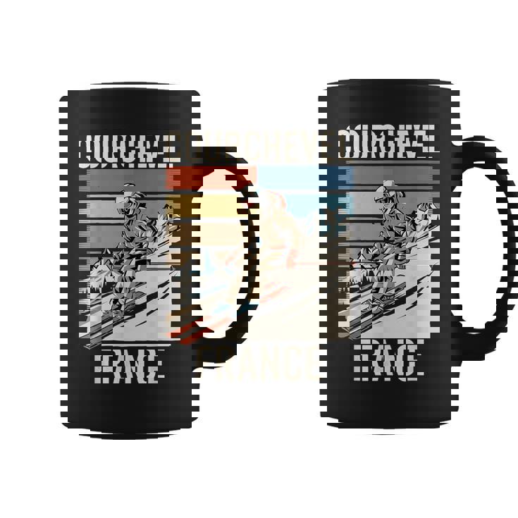 レトロ スキー クールシュベル フランス フランス スキー リゾート 楽しい コーヒーマグ