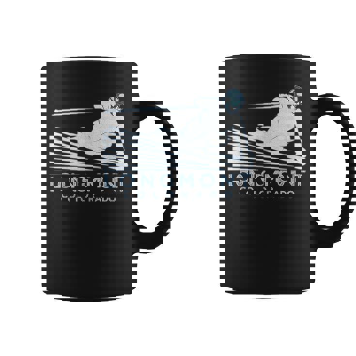 レトロ スキー ロングモント コロラドイラスト ヴィンテージ スノー スキー コーヒーマグ