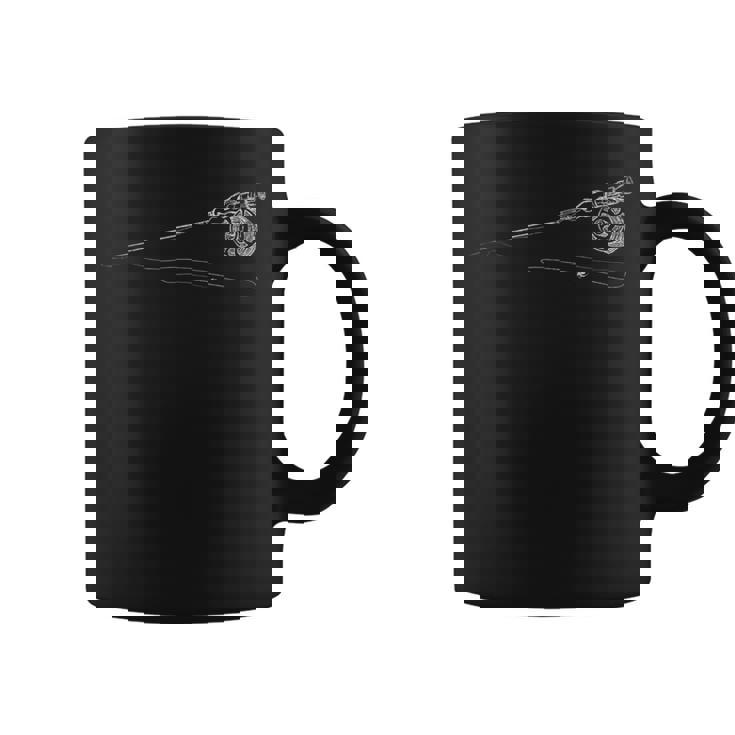 レトロなフライフィッシングフライロッド コーヒーマグ