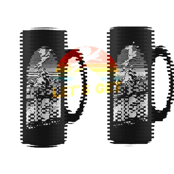 レトロヴィンテージスキー Let's Get High 長袖tシャツ コーヒーマグ