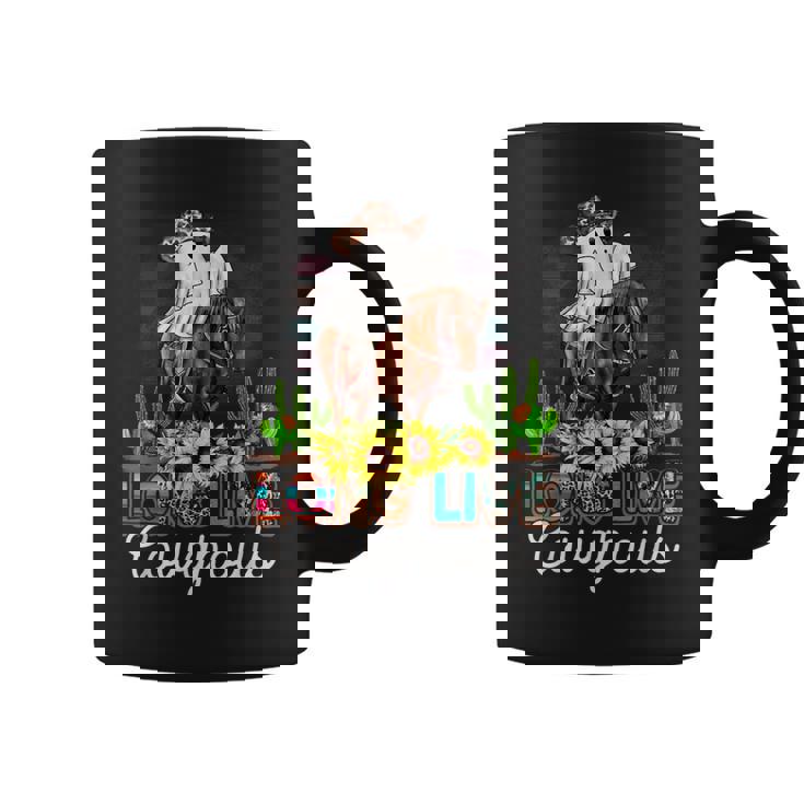 ロングライブ カウグール ウエスタンゴースト 乗馬馬 ハロウィン コーヒーマグ